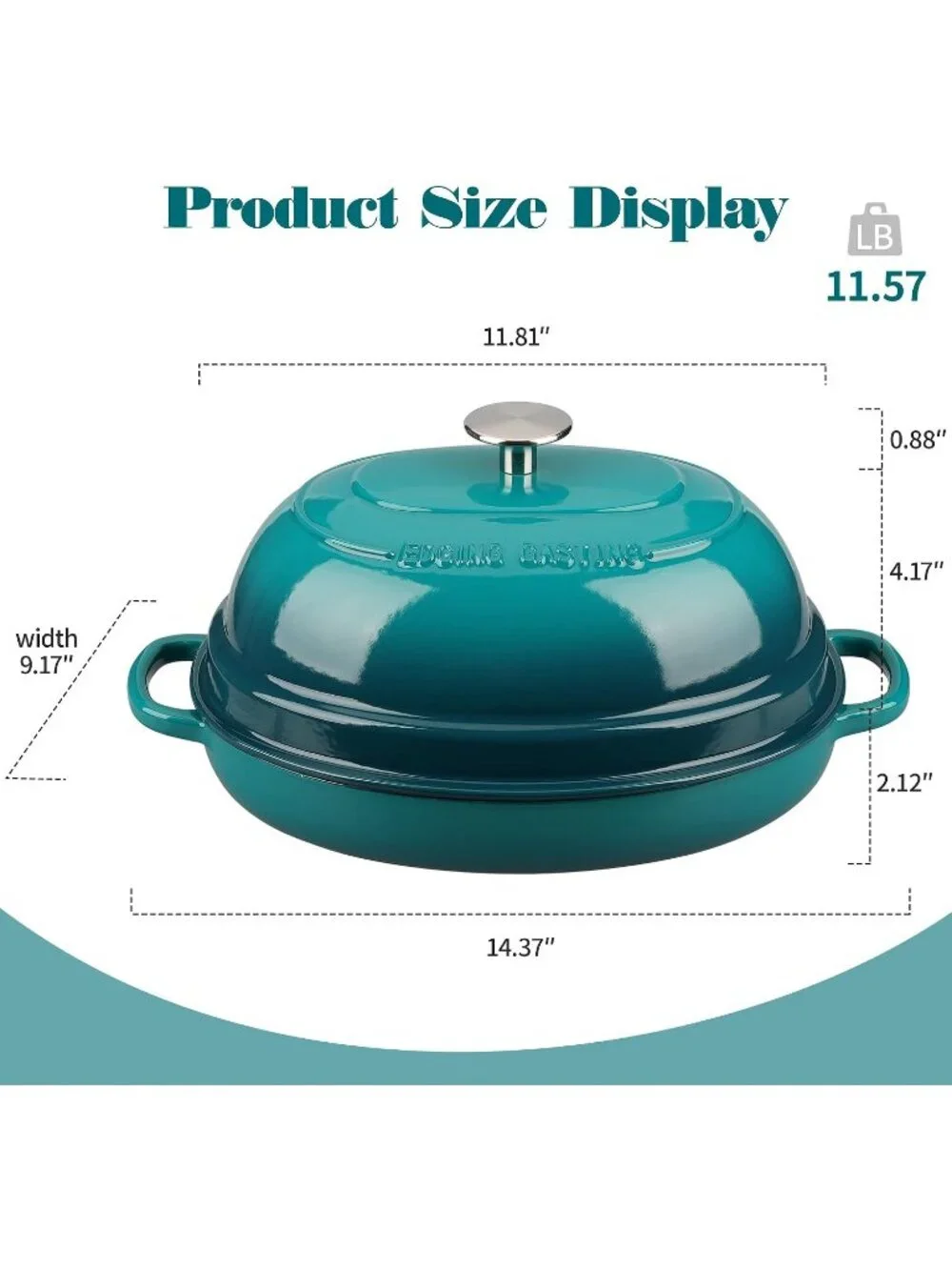 Darkcyan 6QT Oval Cast Iron Dutch Oven Pot with Lid Bread Dutch Oven Baking Pan